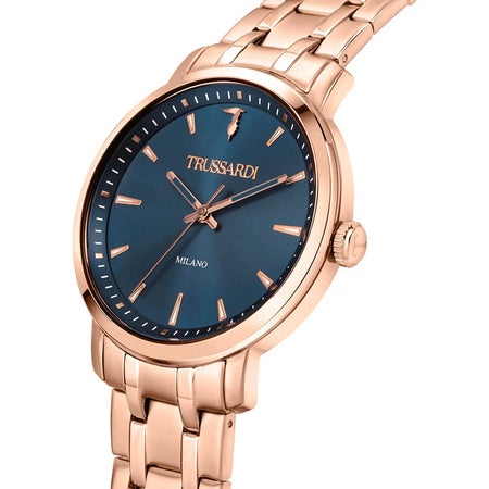 Orologio TRUSSARDI uomo T-couple tempo oro rosa / blu