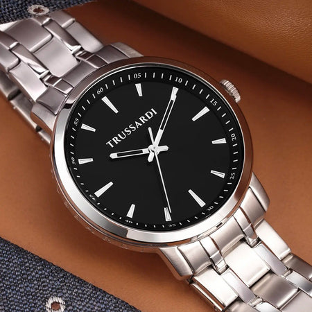 Orologio TRUSSARDI uomo T-couple tempo acciaio / nero