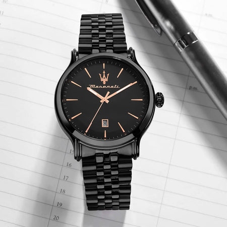 Orologio MASERATI uomo Epoca datario acciaio nero Limited Edition