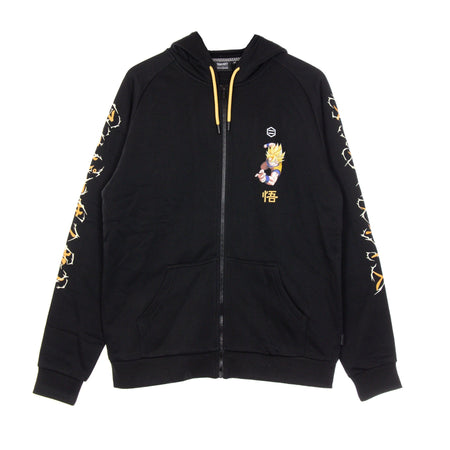 DOLLY NOIRE Felpa Leggera Cappuccio Zip Uomo Goku Super Sayan Zip Hoodie Black da uomo