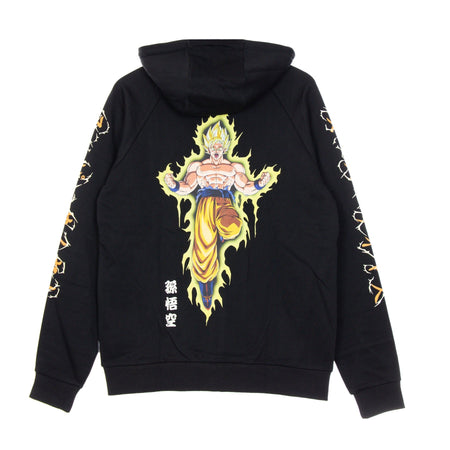 DOLLY NOIRE Felpa Leggera Cappuccio Zip Uomo Goku Super Sayan Zip Hoodie Black da uomo