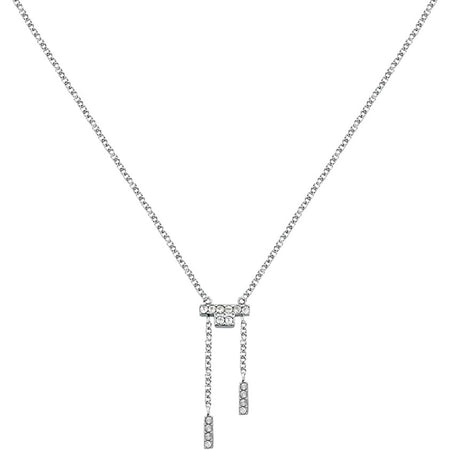 Collana TRUSSARDI donna T-Shape acciaio / cristalli bianchi