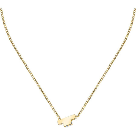 Collana TRUSSARDI donna T-Logo dorata / cristalli bianchi