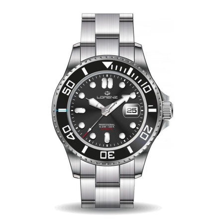 Orologio LORENZ uomo Scuba Automatico datario acciaio / nero