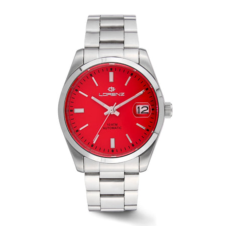 Orologio LORENZ uomo Ginevra King Automatico acciaio / rosso