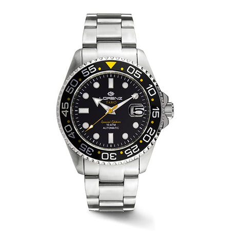 Orologio LORENZ uomo Tako Automatico Special Edition nero / giallo