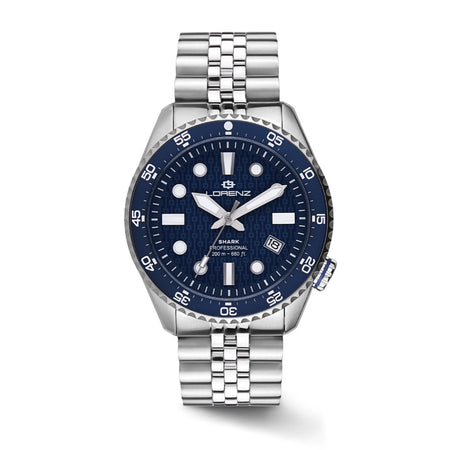 Orologio LORENZ uomo Shark 5 Automatico acciaio / blu - 200 metri
