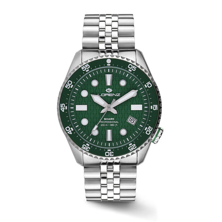 Orologio LORENZ uomo Shark 5 Automatico acciaio / verde - 200 metri
