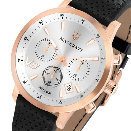 Orologio MASERATI uomo GT crono pelle nero / oro rosa