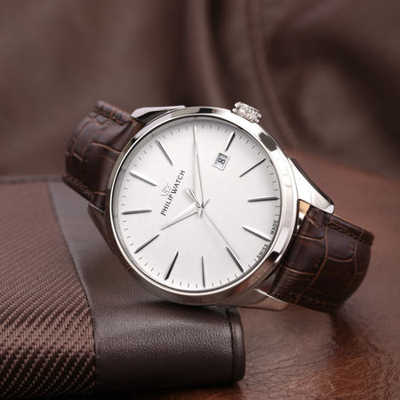 Orologio PHILIP WATCH uomo Roma pelle marrone / bianco