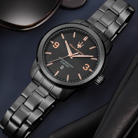 Orologio MASERATI uomo Successo datario acciaio nero