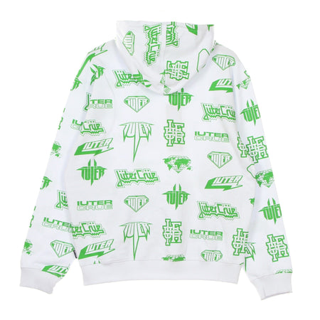 IUTER Felpa Leggera Cappuccio Uomo Horns Allover Hoodie White da uomo