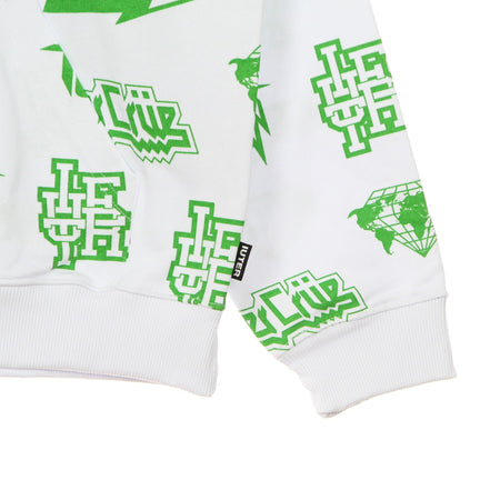 IUTER Felpa Leggera Cappuccio Uomo Horns Allover Hoodie White da uomo