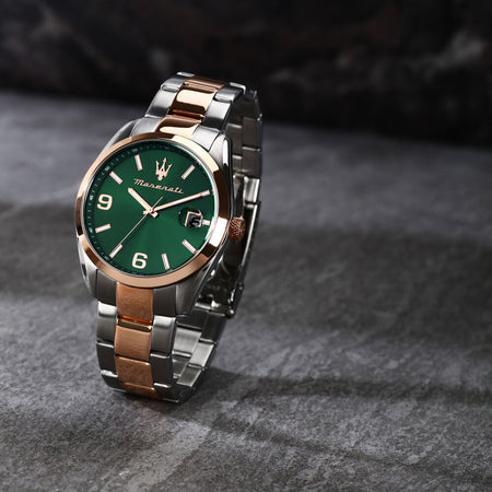 Orologio MASERATI uomo Attrazione datario bicolore / verde - Limited Ed.