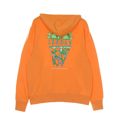 JORDAN Felpa Cappuccio Uomo Sport Dna Washed Pullover Hoodie Atomic Orange da uomo