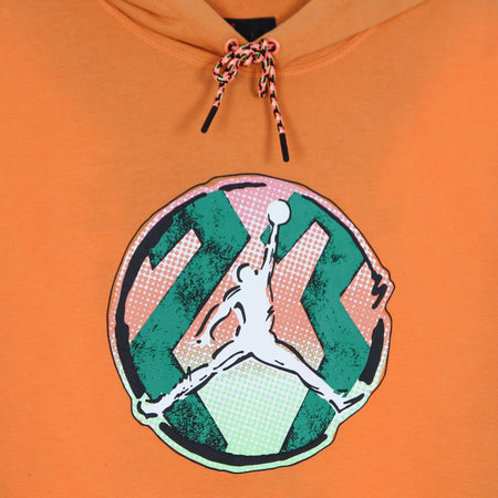 JORDAN Felpa Cappuccio Uomo Sport Dna Washed Pullover Hoodie Atomic Orange da uomo