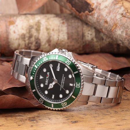 Orologio SECTOR uomo 230 datario acciaio nero / verde