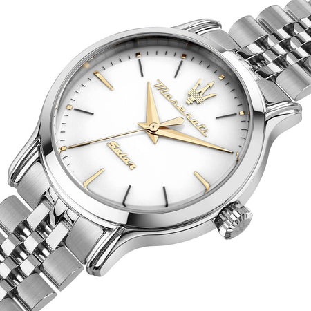 Orologio MASERATI donna Epoca Solar acciaio / bianco