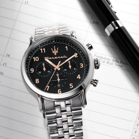 Orologio MASERATI uomo Epoca cronografo acciaio / nero