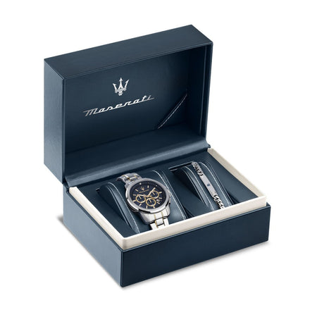 Orologio MASERATI uomo Successo acciaio / blu + bracciale