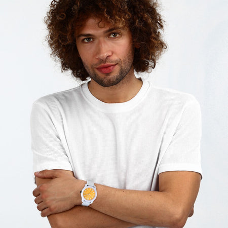 Orologio MORELLATO uomo Superga gomma bianco / arancione