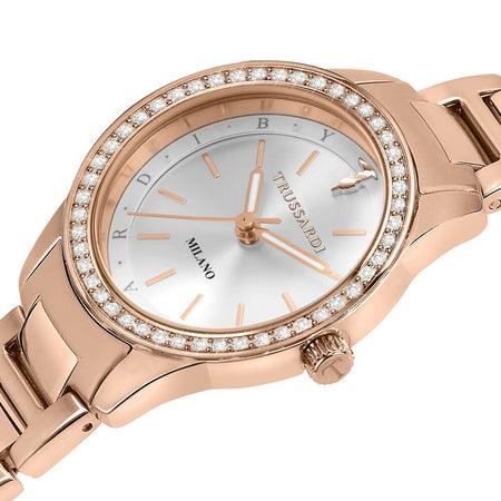 Orologio TRUSSARDI donna T-sky tempo acciaio oro rosa / argento
