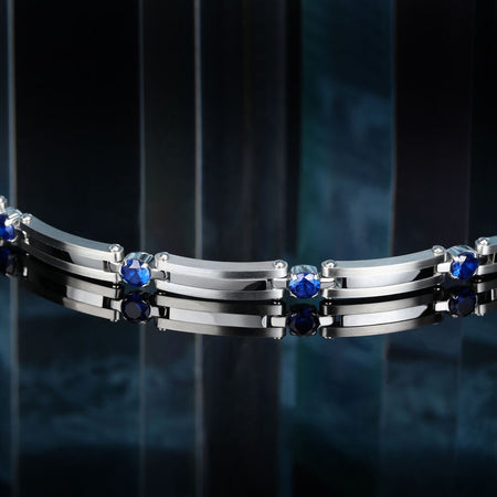 Bracciale MORELLATO uomo Motown acciaio / pietre blu