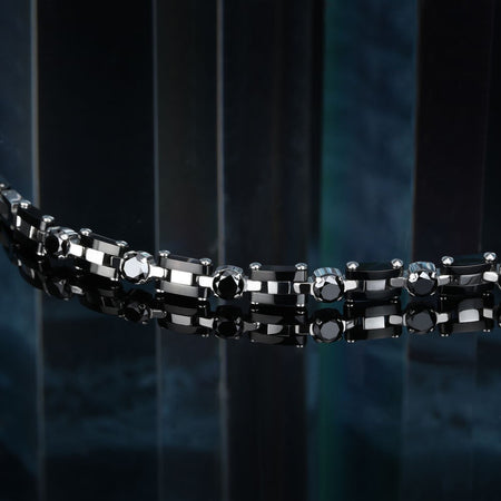 Bracciale MORELLATO uomo Motown acciaio / pietre nere