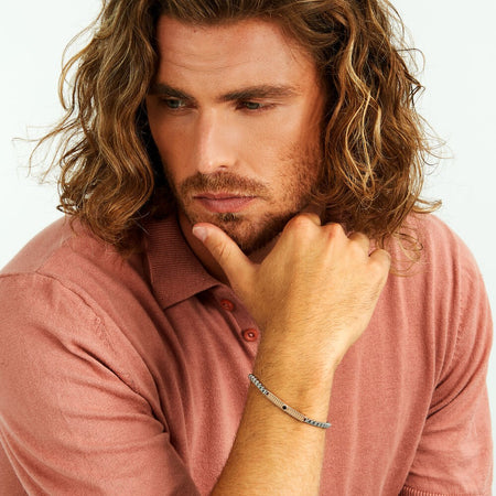 Bracciale MORELLATO uomo Motown acciaio / oro rosa / pietra nera