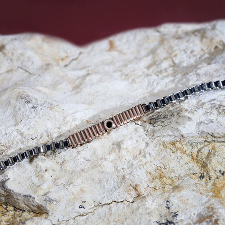 Bracciale MORELLATO uomo Motown acciaio / oro rosa / pietra nera