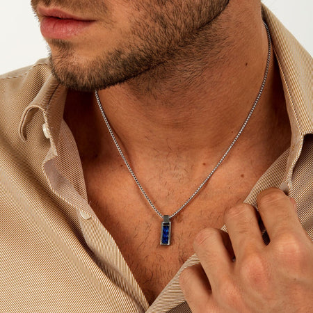 Pendente MORELLATO uomo Motown acciaio / pietre blu