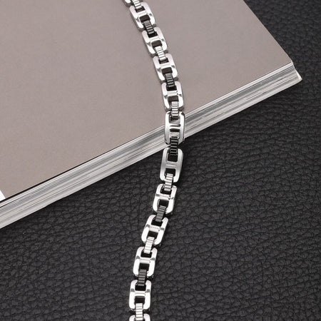 Bracciale MORELLATO uomo Motown acciaio / inserto nero