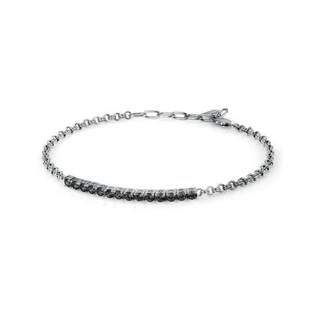 Bracciale MORELLATO uomo Tennis argento 925 / pietre nere