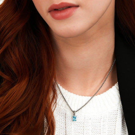 Collana MORELLATO donna Drops acciaio / punto luce azzurro