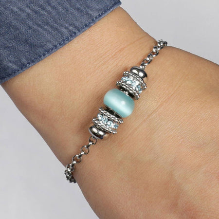 Bracciale MORELLATO donna Drops acciaio / azzurro