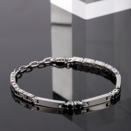 Bracciale SECTOR uomo Tennis acciaio / cristalli neri