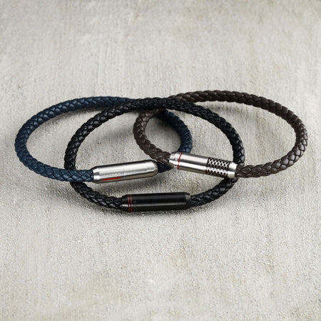 Bracciale SECTOR uomo Bandy pelle / acciaio nero