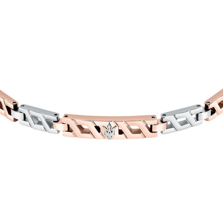 Bracciale MASERATI uomo Iconic acciaio / oro rosa