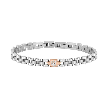 Bracciale MASERATI uomo Iconic acciaio / elemento oro rosa