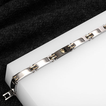 Bracciale MASERATI uomo Iconic acciaio / ceramica nera