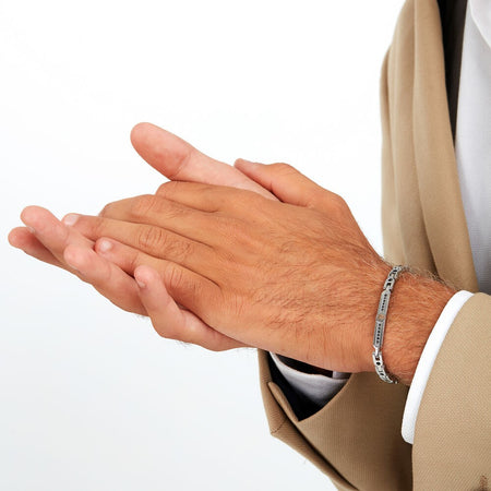 Bracciale MASERATI uomo Iconic acciaio / rosa / pietre nere