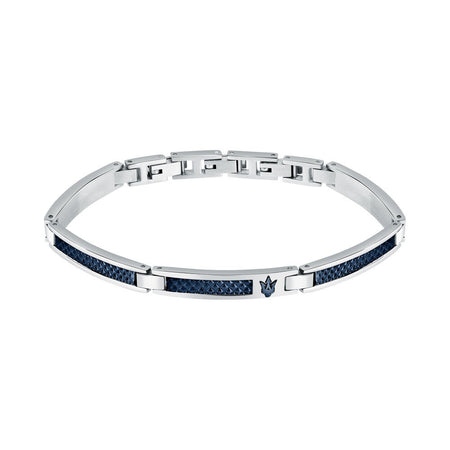 Bracciale MASERATI uomo Iconic acciaio / logo blu