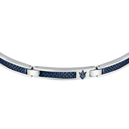 Bracciale MASERATI uomo Iconic acciaio / logo blu