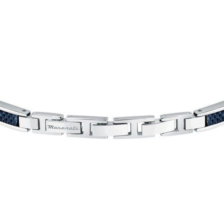 Bracciale MASERATI uomo Iconic acciaio / logo blu