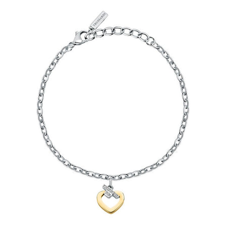 Bracciale TRUSSARDI donna T-Logo acciaio / cuore dorato