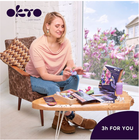 OKTO- Sensory Art Wood&Craft Flowers Romance- Fiori fai da te 21 x 21 cm