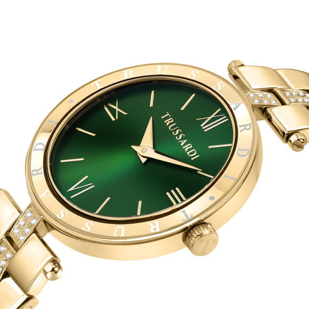 Orologio TRUSSARDI donna T-shiny tempo dorato / verde