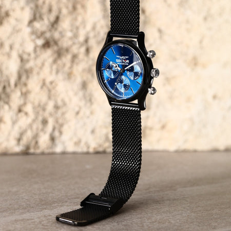 Orologio SECTOR uomo 660 multi funzione acciaio nero / blu