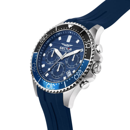Orologio SECTOR 230 Cronografo Uomo – Gomma e Quadrante Blu
