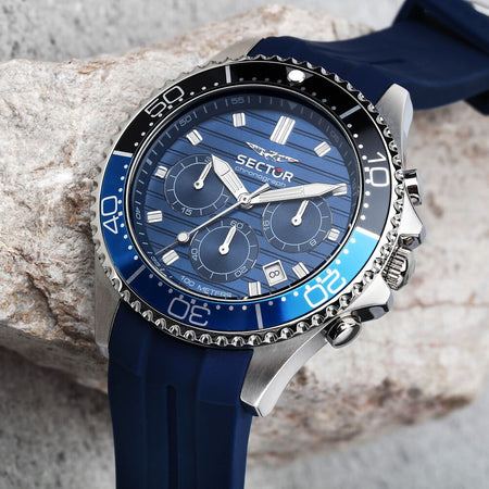 Orologio SECTOR 230 Cronografo Uomo – Gomma e Quadrante Blu